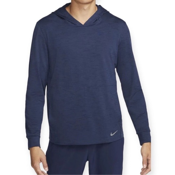 NWOT Nike Yoga Dri FIT Mens Loosefit Pullover Hoodie Navy Size Medium - Picture 1 of 9